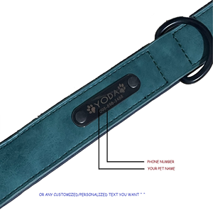 Collier pour chien en cuir PU réglable avec étiquette personnalisée en gros - Product Image 4