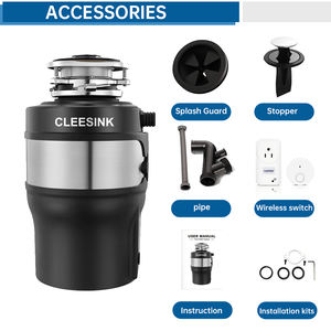 Cleesink JS560-D1 điện liên tục tự động đảo ngược thép không gỉ chất thải thực phẩm disposer nhà bếp ủ máy hộ gia đình sử dụng - Product Image 4