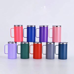 Stainless Steel Insulated <b>Coffee</b> Mug With Handle | Custom Logo Travel Tumbler - Product Image 3