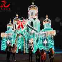 Kommerzielle 3D-Drahtgestaltungs-Lichtinstallation Schloss-Skulptur Festivalbeleuchtungslösung für Feiertagslichtshows
