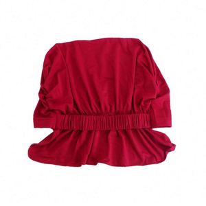 หมวกคลุมผมสำหรับผู้หญิง ดีไซน์ผูกสำเร็จรูป สำหรับผู้ป่วยเคมีบำบัด ดูแลเส้นผม สีพื้น ผ้าคอตตอนผสมสแปนเด็กซ์ แฟชั่นอเนกประสงค์ ผ้าโพกหัวมุสลิม ฮิญาบสำหรับออกนอกบ้าน - Product Image 6