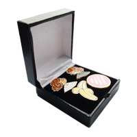 Fabricant de haute qualité en gros conçu velours boîtes à bijoux prix cadeaux commémoratifs épinglettes présentation coffrets cadeaux