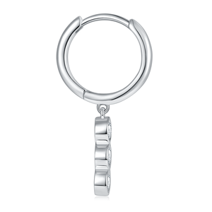 Pendientes de Aro con Borlas de Moissanita de 3mm y 4mm, Corte Esmeralda, Plata de Ley, Joyería con Forma de Llave y Silicona, de All Fashion - Product Image 4