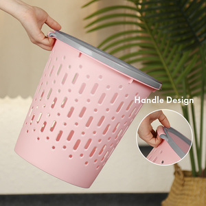 Open Top <b>Large</b> Capacity <b>Bin</b> Vented Hollow Plastic Waste Basket PP Durable Dustbin with Pressure Ring to Secure Garbage Bags - Product Image 1