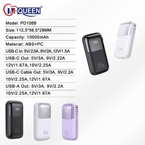 OEM High Capacity Li-Polymer Battery Digital Display Portable Power Bank 10000mAh with Quick <b>Charge</b> Dual <b>USB</b> & Outdoor Use - Product Image 2