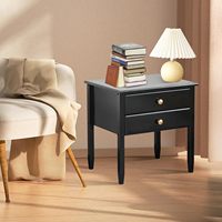 Combohome Table de chevet Table de chevet avec tiroir Table d'appoint carrée Table d'appoint en bambou Table de chevet moderne Classique Noir