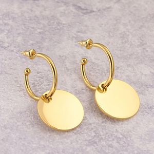 Pendientes de Aro Colgantes de Acero Inoxidable para Mujer, Diseño Geométrico en Forma de C, Regalo de San Valentín - Product Image 3
