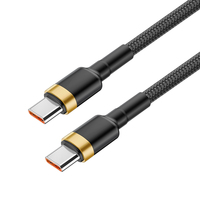 Kabel USB C ke USB C 100W PD Pengisian Cepat, Kabel Data Tipe-C Berbahan Nilon Kepang untuk Laptop, Smartphone, Tablet