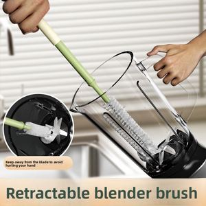 Brosse à bouteilles télescopique multifonctionnelle 3-en-1 en plastique, éponge de nettoyage pour tasses domestiques - Product Image 2