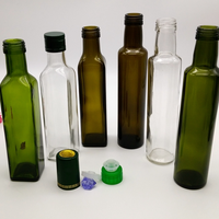 Bouteille en verre d'huile d'olive transparent, pour cuisine, sauce soja, distributeur de vinaigre, cruet avec couvercle, de 100ml 150ml 500ml 750ml