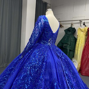 Vestido de Quinceañera Azul Rey de Lujo Lsany276, Vestido de Princesa con Lentejuelas y Cuentas Brillantes, Vestido de Fiesta de 15 Años, Jancember - Product Image 6