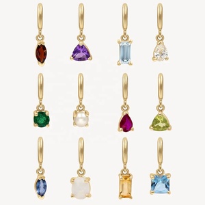 จี้ห้อยคอสแตนเลสสตีลชุบทอง 18k PVD สีสันสดใสประดับด้วยพลอยประจำเดือนเกิด สำหรับทำเครื่องประดับ ขายส่งตามสั่ง - Product Image 2