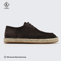 Zapatos Mocasines LANCI Premium al por Mayor, Espadriles de Piel de Becerro y Ante, Zapatos Personalizados con Logotipo, Suela de Yute