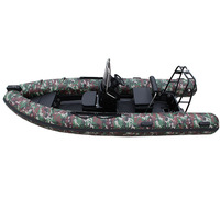Meilleure vente CE 7 capacité haute vitesse nervure 480 Orca Hypalon Deep-v aluminium coque rigide gonflable nervure bateau à vendre