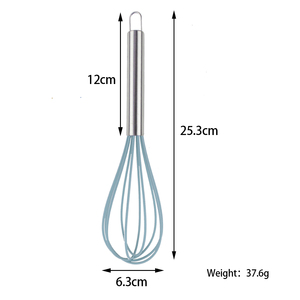 Không dính thép không gỉ & Silicone nhãn trứng <span class=keywords><strong>Whisk</strong></span> Beater đa chức năng trứng Beater 26.3x6.3cm - Product Image 2