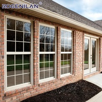 Ventanas Corredizas Verticales de Aluminio con Doble Acristalamiento Estándar Australiano Rogenilan, Vidrio Templado Exterior