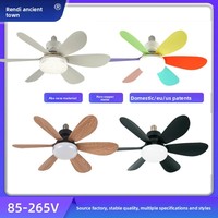 Ventilateur de plafond LED transfrontalier de style lustre à culot E27, avec moteur DC sans balais en ABS, pour garage, style moderne et minimaliste