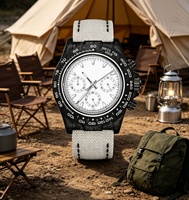 Reloj de Fibra de Carbono con Cristal de Zafiro de 39 mm, Movimiento Seiko Vk63, Logotipo Personalizado, Logotipo Estéril, Cronógrafo de Velocidad, Fecha, Cuarzo, Tona