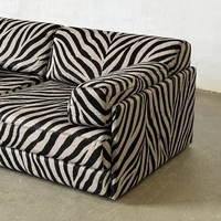 Vente directe usine : Canapé droit rétro trois places, design créatif imprimé zèbre, style antique, pour salon de villa
