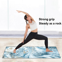 Tapis de yoga en caoutchouc naturel PU avec coque de noix de coco, impression à l'encre, anti-décoloration, antidérapant, résistant à l'usure, absorbant les chocs, silencieux, tapis de fitness