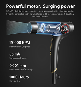 Secador de Pelo Profesional de Alta Velocidad <span class=keywords><strong>CONFU</strong></span>, Gran Venta, con Pantalla LED, Motor BLDC, Secador de Pelo Eléctrico de Salón, de Fábrica - Product Image 5