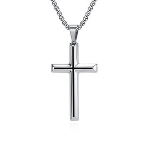 Unisex Stainless Steel Cross <b>Necklace</b> Gold Plated Pendant Chain Jewelry For Men Women Fashion <b>Statement</b> Piece - Product Image 5