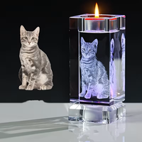 Support de bougie chauffe-plat en cristal personnalisé, cube en verre écologique, cadeau d'affaires de Pâques, décoration intérieure