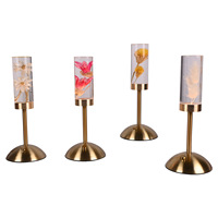 Nouvelle Lampe de Bureau LED en Acrylique avec Fleurs Préservées, Style Européen, Contrôle Tactile, Lumière Chaude Dimmable, Veilleuse pour Chambre