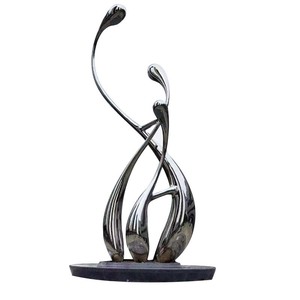 Escultura Abstracta de Acero Inoxidable Jiahua, Forma Irregular, Adorno de Paisaje Hecho a Mano para Montar en el Suelo Exterior - Product Image 4