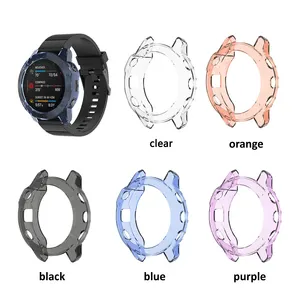 Color Crystal Clear Soft TPU Protective Case Cover for Garmin Fenix 7 7X 7S 6S 6X Pro 5X 5X Plus Men GPS Sports Watches