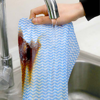 Lingettes de nettoyage en microfibre de bambou 100% jetables personnalisées, chiffon à vaisselle écologique à motif de vague, échantillon gratuit de cuisine disponible
