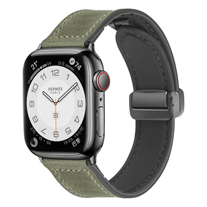 Bracelet magnétique hybride en cuir de silicone pour Apple Watch Band 38 40 41 42 <span class=keywords><strong>44</strong></span> 45 49 <span class=keywords><strong>Mm</strong></span> <span class=keywords><strong>Iwatch</strong></span> Ultra 2 <span class=keywords><strong>Se</strong></span> 9 8 7 6 5 Wristband - Product Image 3
