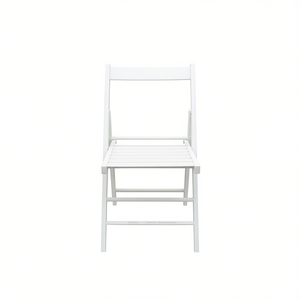 Sedia da Giardino Pieghevole Bianca in Legno Massello, Design Minimalista, Arredo Esterno di Forma Rettangolare - Product Image 1