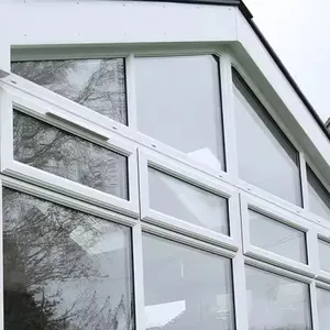 Alman Veka termal verimli UPVC pasif ev pencereleri üçlü camlı Uw 0.8 enerji tasarrufu ısmarlama pencereler
