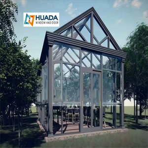 Véranda moderne en verre incurvé <span class=keywords><strong>pour</strong></span> balcon, jardin d'hiver personnalisé, maison en verre sur pied - Product Image 1