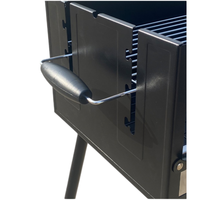Barbecue au charbon de bois pliable réglable en hauteur, en acier thermolaqué, pour le camping