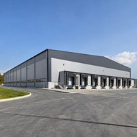 Structure en acier préfabriquée pour entrepôt logistique, résistance au vent, excellente ductilité pour la construction d'ateliers métalliques