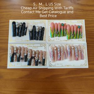 Lot de 10 <span class=keywords><strong>faux</strong></span> ongles en gel souple noir élégant, longs, carrés, faits main, de luxe, à <span class=keywords><strong>coller</strong></span>, en acrylique - Product Image 2