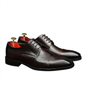 Chaussures de mariage pour homme en cuir fait main, à lacets, bout carré, en cuir de vache, respirantes, antidérapantes, grande <span class=keywords><strong>taille</strong></span>, Derby - Product Image 1