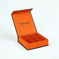 Boîte d'emballage cadeau vide en papier rigide imperméable haut de gamme, imprimée sur mesure, avec doublure en éponge en matériaux recyclés pour chocolat
