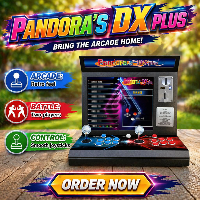 10000 in 1 DX Plush Arcade Machine Coin Operator Portable Joystick Led Lights Push Button Cabinet Bartop