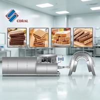 Nouvelle ligne de production automatique de gaufres, machine à fabriquer des biscuits avec un système de distribution de crème, grande capacité, haute performance