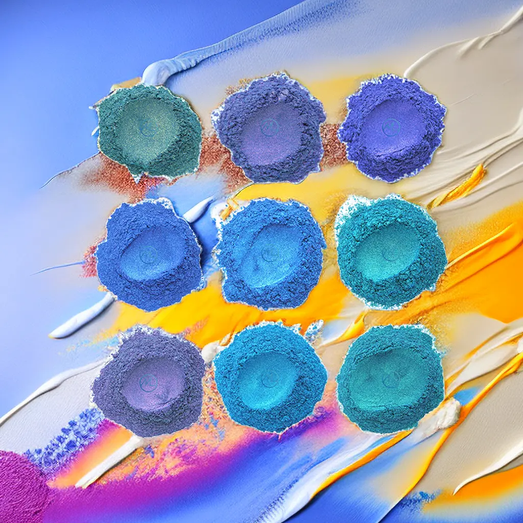 Популярные дуохромные Синие Блестящие многохромные тени для век Хамелеон слюдяная пудра пигмент для макияжа акриловая краска для ногтей