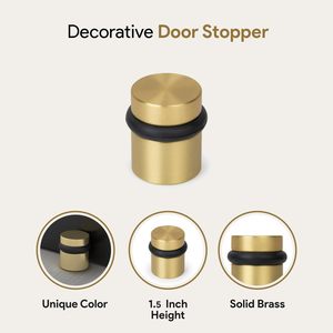 Butée de porte cylindrique en caoutchouc robuste noire en acier inoxydable pour mobilier sur mesure avec vis <span class=keywords><strong>d</strong></span>'<span class=keywords><strong>ancrage</strong></span> au sol - Product Image 4
