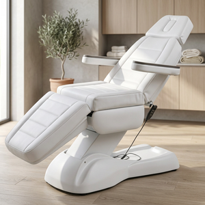 Fauteuil de soin électrique blanc réglable en hauteur avec appui-tête pour salon de beauté et spa - Product Image 6