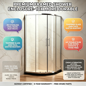 Porte de douche coulissante en verre trempé avec mécanisme de fermeture douce - Product Image 3