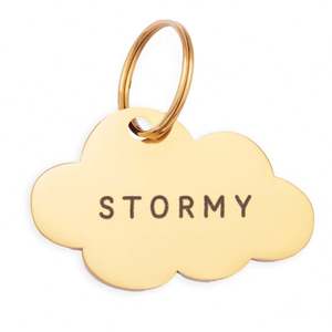 Joyería Personalizada de Alta Calidad al por Mayor con Grabado del Nombre de tu Mascota, Chapado en Oro de 18k, Acero Inoxidable, Placa de Identificación para Mascotas en Forma de Nube - Product Image 2