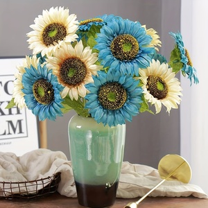 Vendita calda di grandi dimensioni in seta artificiale Girasoli disposizione multicolore realistico decorazione floreale per la casa di natale laurea pasqua - Product Image 6