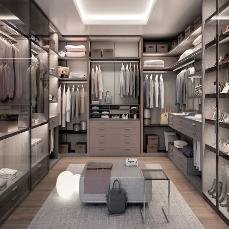 Heißer Verkauf Hangzhou N & L Luxus begehbare modulare Holz schränke Schlafzimmer Kleider schrank mit Kleider schrank Hersteller direkt