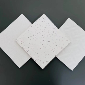 Hiện đại trắng 60x60 Acoustic gạch Trần 9.5 mét giá đục lỗ PVC cho khách sạn nội thất tấm thạch cao Panel tường trong Trinidad - Product Image 1